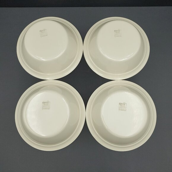Corning Cornerstone Beige Rim Soup Cereal Bowls Corelle Sandstone Rimmed Bowls - Picture 3 of 6
